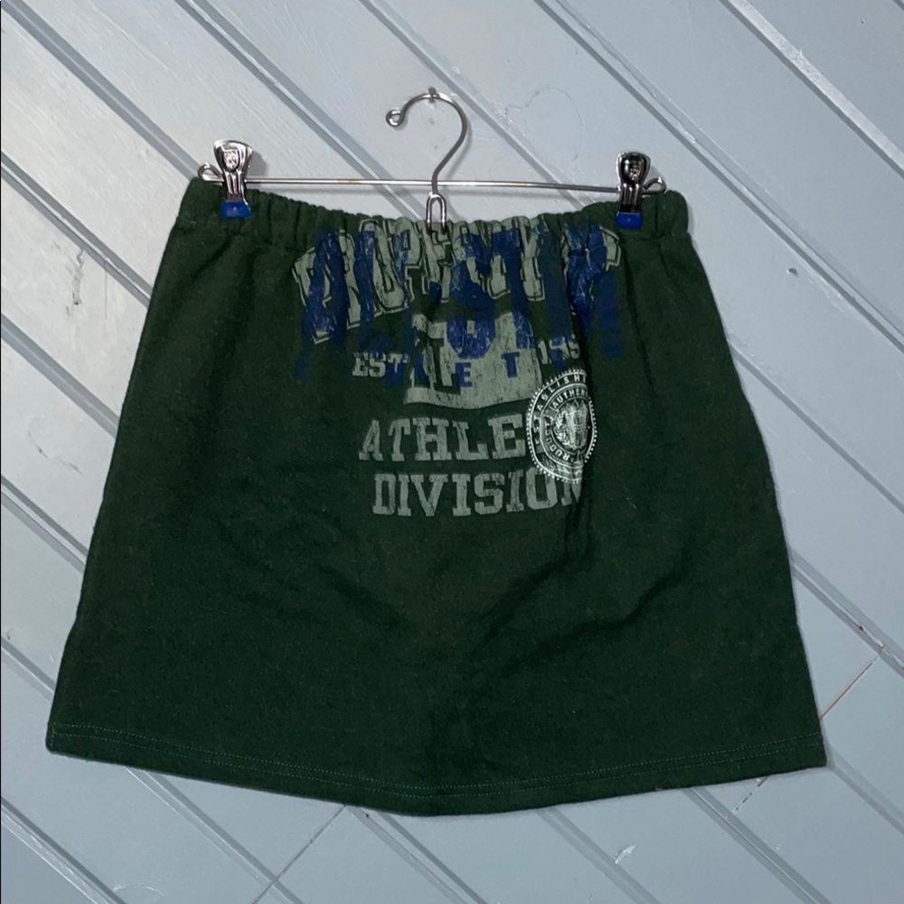 Urban Renewal Upcycled Dark Green Graphic Sweatshirt Skirt